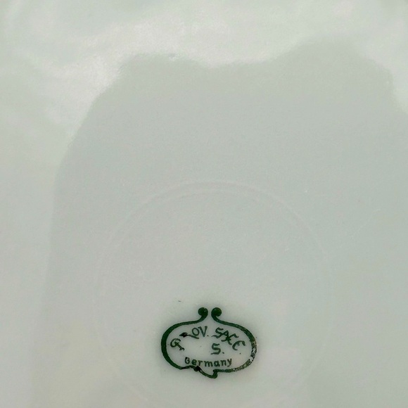 Prov Saxe E.S. Germany 1902 Antique Orchid 10" Hand - Painted Serving Plate - Picture 5 of 7